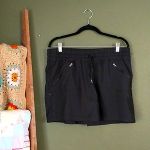 FLEX 'N black elastic waist athletic zipper shorts large
